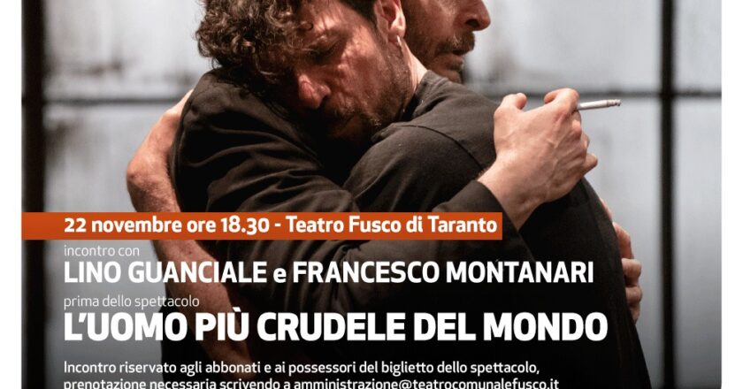 Il 22 novembre al Teatro Fusco, incontro con la coppia Guanciale-Montanari